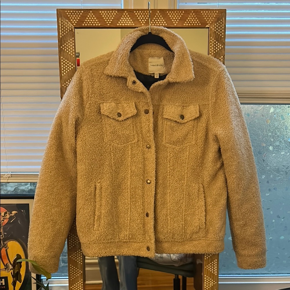 Thread & Supply Beige Teddy Jacket